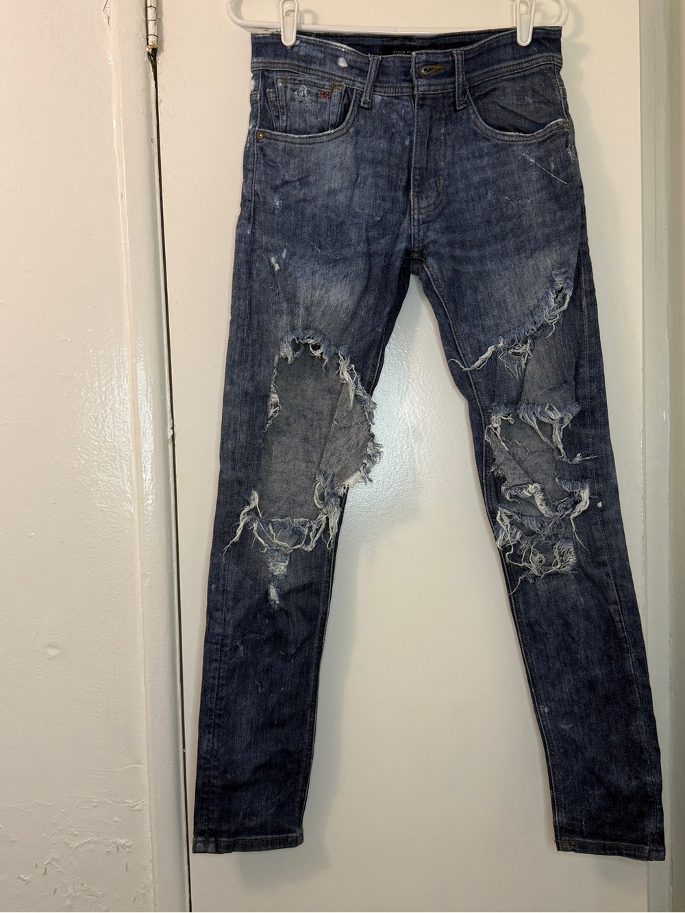Hippie and Rock Distressed Skinny Jeans Size 28 Grunge Punk Aesthetic
